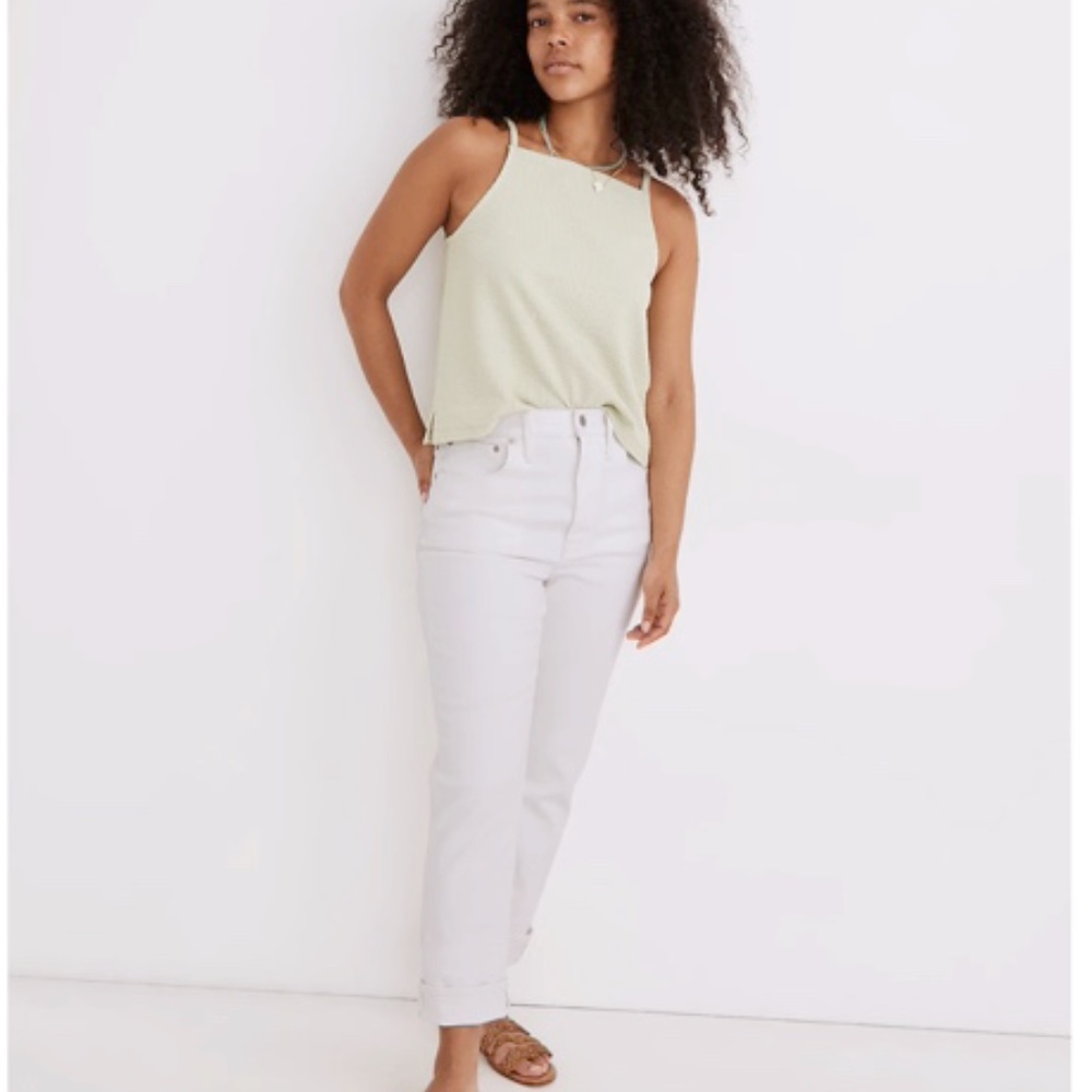 Madewell 28T High-Rise Slim Boyjean in Tile White